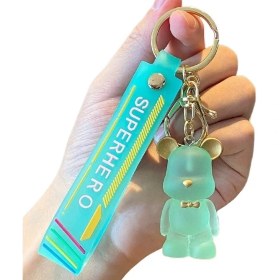 Resim Mayun Reçine Çizgi Film Kristal Papyon Ayı Sevimli Anahtarlık Yaratıcı Erkek ve Kadın Araba Okul Çantası Anahtar Kolye (Yurt Dışından) 