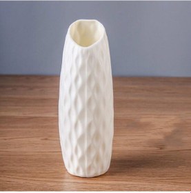 Resim Sones Yaratıcı Düşmeye Dayanıklı Plastik Vazo Ev Masa Dekorasyonu Süt Beyazı 