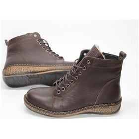 Resim Triapolo Hakiki Deri Kauçuk Taban Kadın Bağcıklı Fermuarlı Bot 