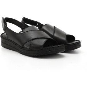 Resim Gönderi R Kadın Siyah Cırt Bantlı Dolgu Topuk Hakiki Deri Sandalet Dyza65145836 Siyah 