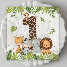 Resim 20'li Set, Orman Hayvanı Doğum Günü Temalı Parti Peçeteleri, Vahşi Bir Hayvan Tasarımlarına Sahip, Şenlikli Tema Parti Süslemeleri İçin Uygun. Cadılar Bayramı, Noel Etkinliği ve Parti Malzemeleri Cadılar Bayramı & Noel için 