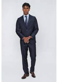 Resim İmza Lacivert Gabardin Mono Yaka 4 Drop Comfort Fit Rahat Kesim Basic Takım Elbise 1001245009 Lacivert 