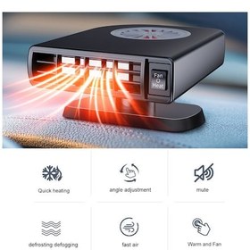 Resim 12v/24v Elektrikli Araba Isıtıcı Taşınabilir Elektrikli Isıtma Fanı Ön Cam Kurutma Makinesi Buğu Giderici Buğu Çözücü Hava Arıtmalı/araştırmasız Siyah 