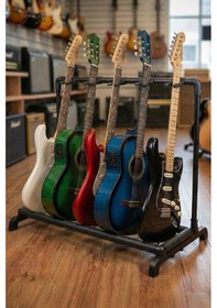Resim Lastvoice Gr-550 Profesyonel 5 Li Beşli Çoklu Gitar Standı Sehpası 