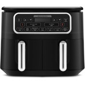 Resim Karaca Air Pro Cook Duo Ev Yemeği XXXL 4+4 Litre Airfryer Black Chrome 8 Kişilik 