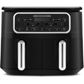 Resim Karaca Air Pro Cook Duo Ev Yemeği XXXL 4+4 Litre Airfryer Black Chrome 8 Kişilik 