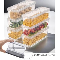 Resim 6'lı 1,4 Litre Block Buzdolabı Ve Derin Dondurucu Sızdırmaz Saklama Kabı Şeffaf 