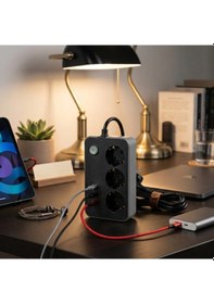 Resim Diğer Akım Korumalı 3 Prizli 3 Usb Girişli Uzatma Kablosu Renkli 