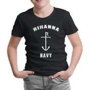 Resim Rihanna Navy Siyah Çocuk Tshirt 
