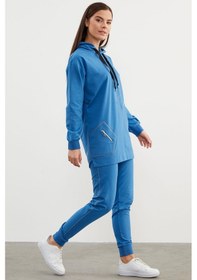 Resim Oversize Kapüşonlu Eşofman Takım - Mavi 001 