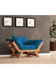 Resim Woodesk Adalar Masif Tik-mavi Renk Berjer Cpt8156-140 Mavi 