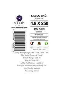 Resim Kablo Bağı 4.8 X 250 Plastik Cırt Kelepçe Kablo Düzenleyici Cable Tie 