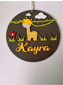 Resim Çocuk Oda Kapı İsme Özel Süs Sarı 