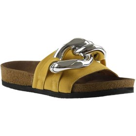 Resim Bueno Shoes Sarı Nubuk Deri Kadın Düz Terlik 05wt066 