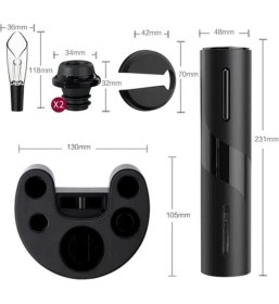 Resim Horecamark Vosco Vns-01 Wine Opener Otomatik Tirbuşon Şarap Açacağı, Elektrikli, Siyah 