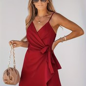 Resim Kolçaklı Yan Bağcıklı Bodycon Mini Elbise 
