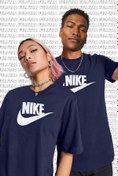 Resim Nike Sportswear Futura Swoosh Logo Tee T Shirt Unisex Baskılı Tişört Lacivert 