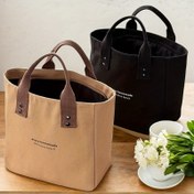 Resim Kadınlar İçin Casual Canvas Tote Çanta "Her Ev Yapımı Öğle Yemeği" Baskısı - Beyaz & Kahverengi, Fermuar Kapatma, Polyester Astar, El Yıkamalı, İş, Seyahat veya Her Gün Kullanım İçin Mükemmel, İş Öğle Çantası | Minimalist Tote | Polyester Kaplı İç Mekan, Öğle Çantası 