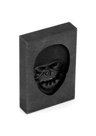 Resim Hha Arelene 2x Döküm Kalıbı, Kafatası Grafit Döküm Külçe Kalıp Eritme Döküm Rafineri Metal Alüminyum Bakır Için Pota Kalıbı 