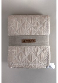 Resim Koza Home Stella Bej Çift Kişilik Baklava Desenli Yatak Örtüsü 230x250 2 Ya Bej 