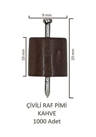 Resim Çivili Raf Pimi Kahve 1000 Adet 