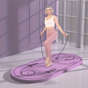 Resim 1 adet Kaymaz Şok Emici Atlama İpi Pedi, Yumuşak TPE Ses Yalıtımlı Zemin Ped Ev Spor Salonu, Fitness, Yoga ve Kilo Verme için - Pembe, Spor Aksesuarları 