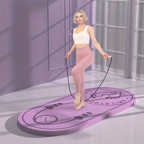 Resim 1 adet Kaymaz Şok Emici Atlama İpi Pedi, Yumuşak TPE Ses Yalıtımlı Zemin Ped Ev Spor Salonu, Fitness, Yoga ve Kilo Verme için - Pembe, Spor Aksesuarları 