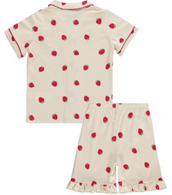 Resim Civil Girls Çilek Desenli Şortlu 6-9 Yaş Pijama Takımı - Fil Dişi - Fil Dişi / 8-9 Yaş 