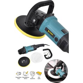 Resim Sturdy ,japon Tecnologhy Q6 Profesyonel Polisaj Makinası 1200 W 180 mm 6 Kademeli Pasta Cila Uygulama Uzman 