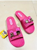 Resim Kadın Kaymaz Tokalı Terlik Plaj Deniz Havuz Banyo Balkon Islak Zemin Günlük Terlikler Pembe 