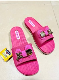 Resim Kadın Kaymaz Tokalı Terlik Plaj Deniz Havuz Banyo Balkon Islak Zemin Günlük Terlikler Pembe 