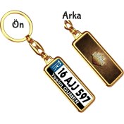 Resim Hediye Zengini Kişiye Özel Harley Davidson Altın Vip Logo Tema Plaka Anahtarlık 