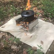 Resim Beyaz Fiberglas Izgara Matı - Dış Mekan Kampı Isı Dirençli Padi için Piknik ve BBQ, Alev Geciktirici Yüksek Sıcaklık Kaplaması, Yangın Geçirmez İzolasyon Kumaşı 