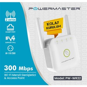 Resim Powermaster Pw-Wr22 300 Mbps 2 Anten Usb Wifi Repeater+Access Poi 