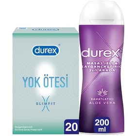 Resim Durex Yok Ötesi Slim Fit İnce Prezervatif 20'li + Aloe Vera Kayganlaştırıcı Jel 200 ML 