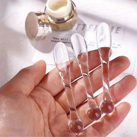 Resim 3 Adet Plastik Göz Kremi Kaşığı Seti, Yüz Maskeleri Çamur Karıştırma İçin Masaj Silindirleri ile - Kokusuz 