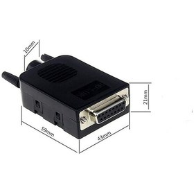 Resim D-Sub Konnektör - 2 Sıra 15 Pin - Erkek - Klemensli 