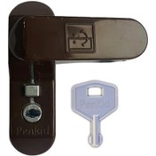 Resim Penkid Pvc Çocuk Emniyet Kilidi Düğmeli Anahtarlı Koyu Kahverengi 