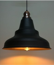 Resim Riolight Retro Siyah Içi Altın Tekli Sarkıt Bakır Askı 