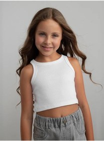 Resim Kamilka Çocuk Yazlık Spagetti Askılı Crop Top 382924472 Beyaz 