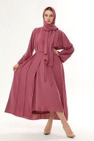 Resim Günlük Ayrobin Kimono Takım RK0022 AYROBIN M - 4 Parça Set (İçlik, Kimono, Kemer, Şal Dahil) - Siyah / S 