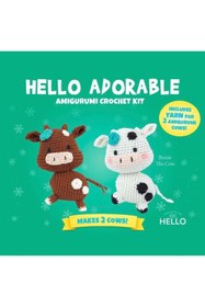 Resim ZUMRANKA HELLO ADORABLE 2'li Amigurumi Örgü Kiti Başlangıç Seti Kendin Yap Tasarım 