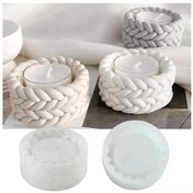 Resim Monyee Geri Kullanalabilir Örgü Desenli Mumluk Silikon Kalıp - Mini Süs Elemanları, Çiçek Saksıları İçin El Sanatı Aracı 6.1x3.1 Cm 