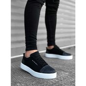 Resim BlackBulls BA0104 Bağcıklı Siyah Ekose Süet Siyah Taban Spor Klasik Erkek Ayakkabı 