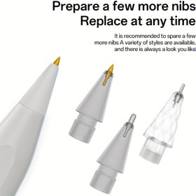 Resim ApplePencil uçları için uygun Ipencil II yedek Kalem Pro uçları metal aşınma amortisörlü kaymaz yedek uçlar 