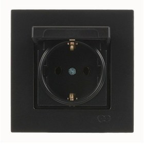 Resim Günsan Eqona Metalik Siyah Kapaklı Topraklı Priz 