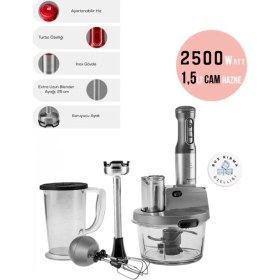 Resim Karaca Pro 2000W Turbo Fonksiyon Cam Hazne Çift Paslanmaz Çelik Bıçak Buz Kırma Doğrayıcı Mutfak Robotu 