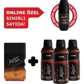 Resim Jagler Hero Erkek Edt Parfüm 90 ml & Deodorant 3 x 150 ml Avantajlı Set Roll On Hediyeli 