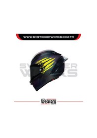 Resim Pençe Wolf Sticker Kask Sticker Kasklar Uyumlu Tek Yön 1 Adet Sarı 