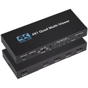 Resim Gplus 4KQM401 4K 2160P Multi Switch NVR DVR 4x1 Quad Multi Viewer 